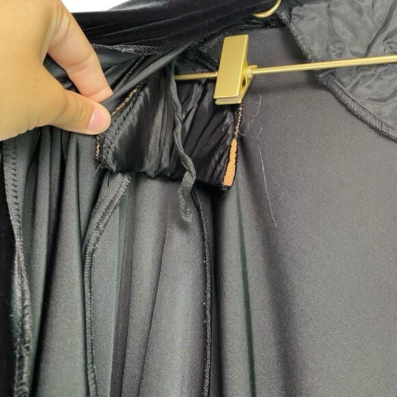 Another Thyme Vintage Open Front Velvet CardiJacket Women's 18 Black Cuffed 551 - Picture 3 of 7